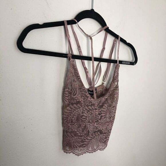 2/$30 Prettylittlething Indya Truffle Sheer Lace Choker Strap Crop Top Size US 0 - Picture 11 of 14